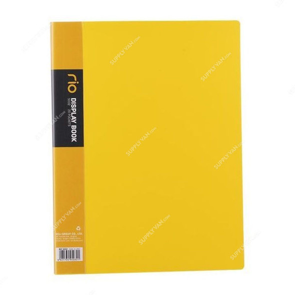 Deli Display File, E5032, Rio, 20 Pocket, Yellow