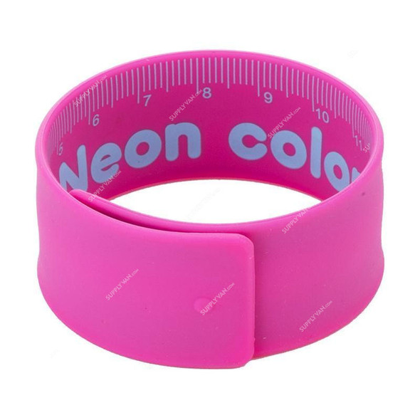 Deli Slap Bracelet Ruler, E6206, 18CM, Neon Pink