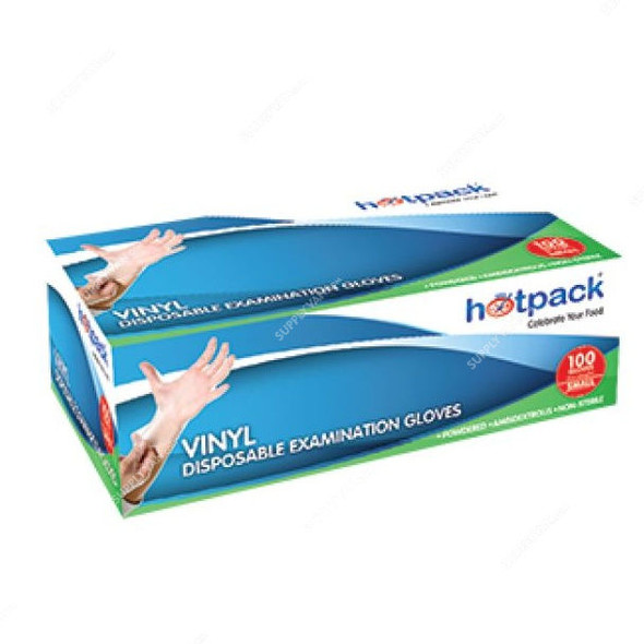 Hotpack Powder Free Vinyl Gloves, VGSPF, S, 1000 Pcs/Carton