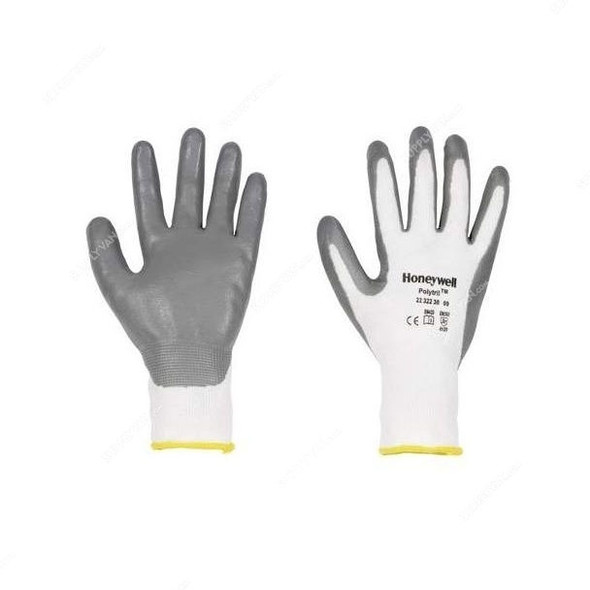 Honeywell Gloves, GNT, POLYTRIL, Size10, Grey and White, PK20