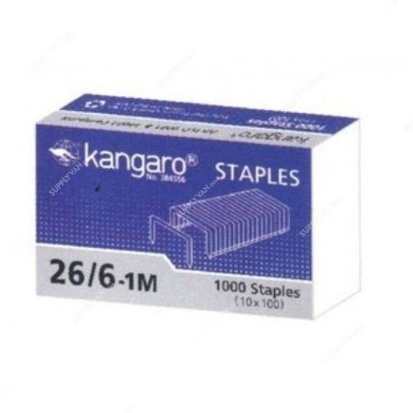 Kangaro Staple Pin, 26/6-1M, Silver, PK1000