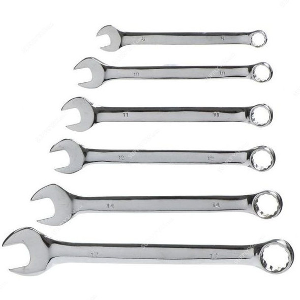 American Mechanix Combination Spanner Set, Chrome Nickel Steel, Silver, 6PCS