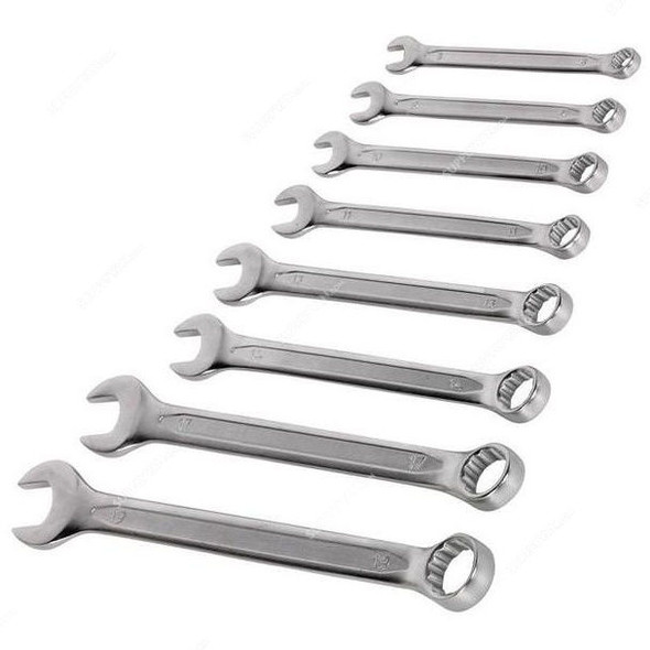 Mechanix Combination Spanner Set, Chrome Nickel Steel, Silver, 8PCS
