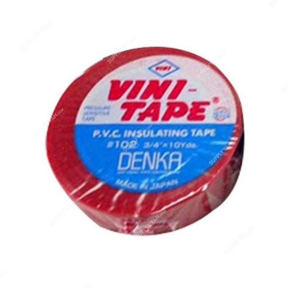 Vini Electrical Insulation Tape, 119920, PVC, 20MM x 10 Mtrs, Red