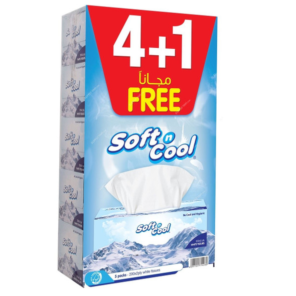 Hotpack Soft n Cool Tissue, SPLSNCT2004plus1, 2 Ply, White, 4+1 Free