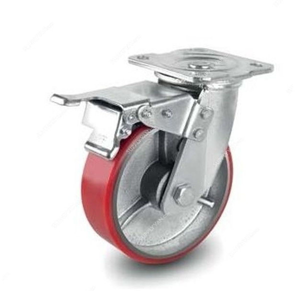 NSF Germany Brake Plate Caster, 094100TL, Heavy Duty, 10CM, 250KG