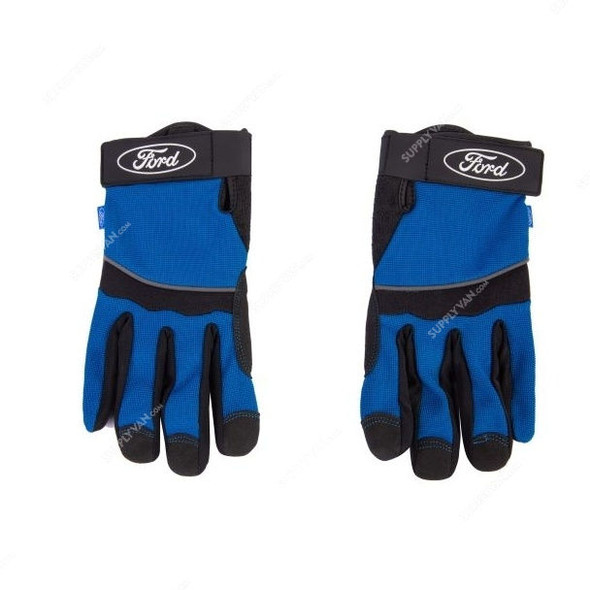 Ford Anti Slip Gloves, FHT0396, M, Black and Blue