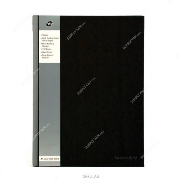 Pukka Casebound Pad, SBRULA4, A4, 90 gsm, 192 Pages, Black