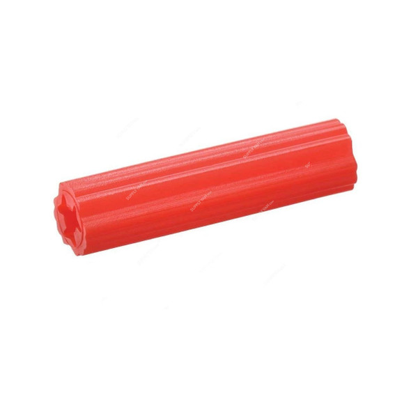 Expanded Wall Plug Screw Anchor, Plastic, 1.1/2 Inch, Red, PK500