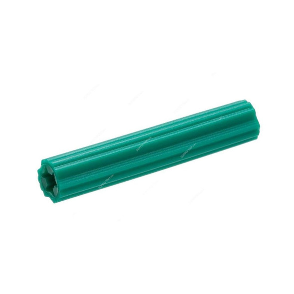 Expanded Wall Plug Screw Anchor, Plastic, 1 Inch, Green, PK500