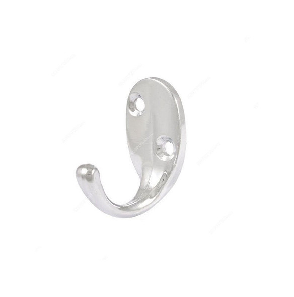 Double CP Coat Hook, Metal, Silver