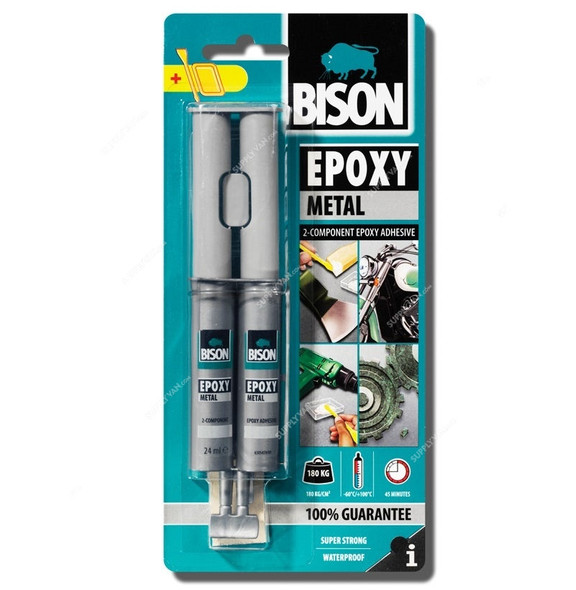 Bison Metal Epoxy Adhesive, 6305442, Epoxy Resin-Modified Amide, 24 ML
