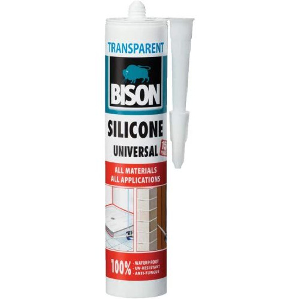 Bison Silicone Sealant, 6306987, Silicone Elastomer, Moisture Resistant, 280ML, Transparent