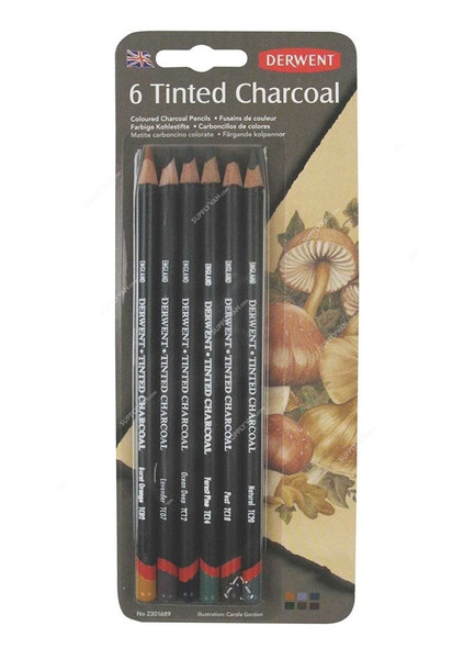 Derwent Tinted Charcoal Pencil, RXL2301689, 100 Percentage Lightfast, Multicolor
