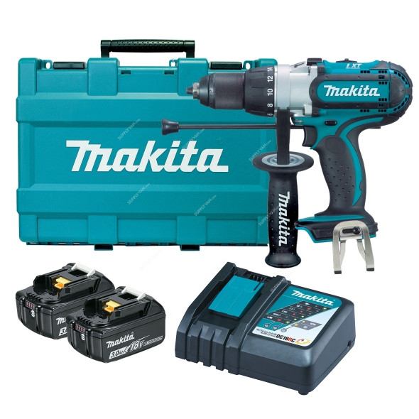 Makita Cordless Hammer Driver Drill, DHP451RFE, 18V, 0-1700 RPM