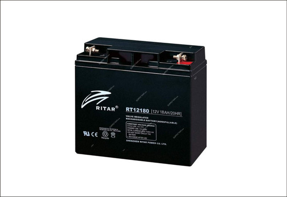 Ritar Reserve Power Battery, RT12180, 18Ah, 12VDC, 6 Cells