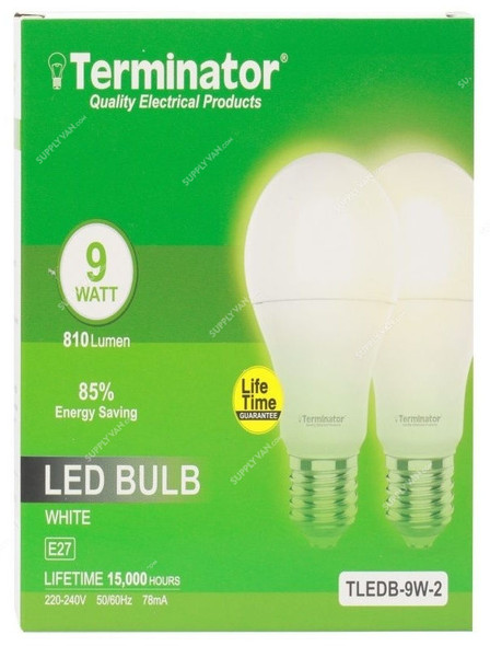 Terminator LED Bulb, TLEDB-9W-2, 78 mA, 9W, 810 LM