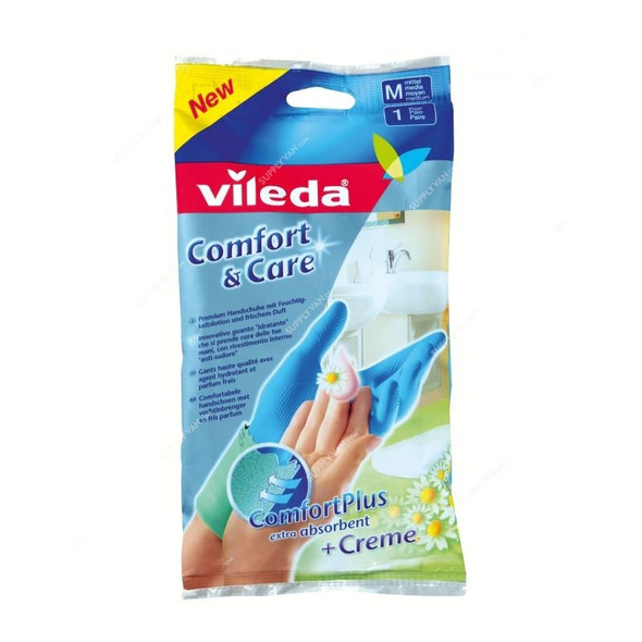 Vileda Comfort and Care Durable Reusable Gloves, VLPC105425, Small