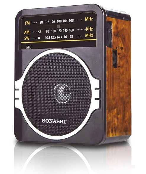 Sonashi Portable Rechargeable Radio, SRR-88, 6V, 900mAh