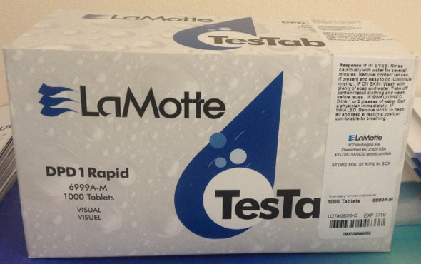 Lamotte Test Chlorine Tablet, 6999A-M, 6 pH, White, 100 Strips/BX