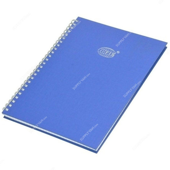 FIS 5MM Square Lines 2 Quire Manuscript Book with Spiral Binding, FSMNB52Q5MSB, 176 x 250MM, 96 Pages, Blue