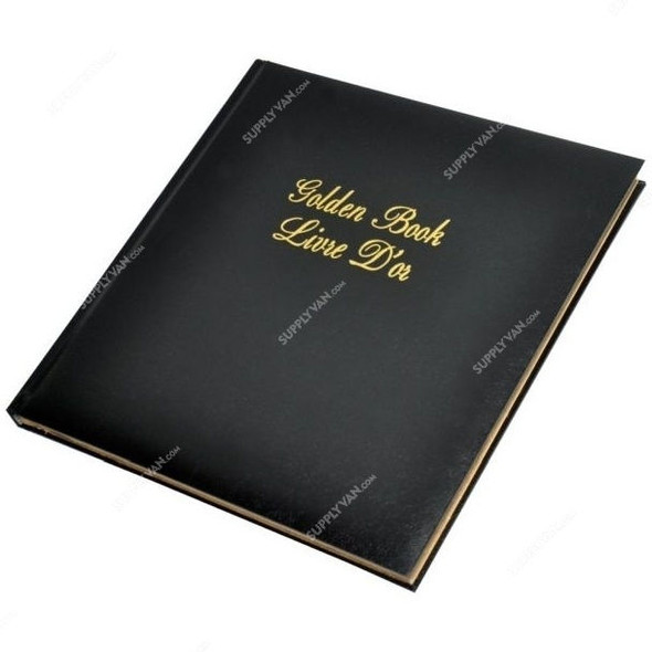 FIS Livre D'or Golden Book with Laid Paper, FSCLGBCW-V, 280 x 275MM, 96 Pages, Black