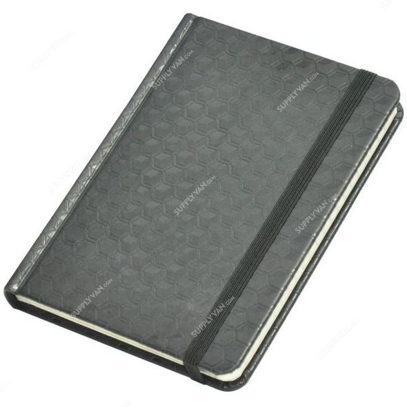 FIS Single Ruled Notebook with Elastic Band, FSNBEXA6BKD3, 105 x 148MM, 96 Pages, Black