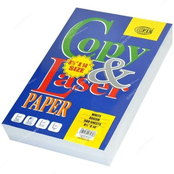 FIS Copy and Laser Photocopy Paper, FSPW8.5X14NE, Paper, 80 GSM, 500 Sheets, 8.5 x 14 inch, White, PK500