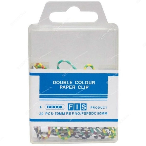 FIS Paper Clip, FSPSDC50MM, 50MM, Multicolor, PK20