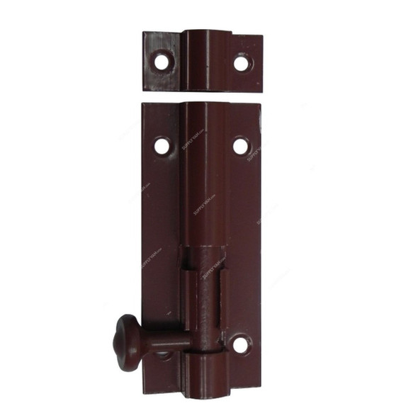 Door Tower Bolt, 10MM x 3 Inch, Aluminium, Brown