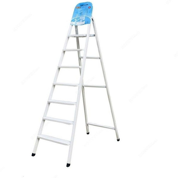 Robustline 7 Steps Ladder, 141CM, Steel, White