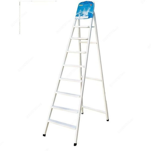 Robustline 8 Steps Ladder, 161CM, Steel, White