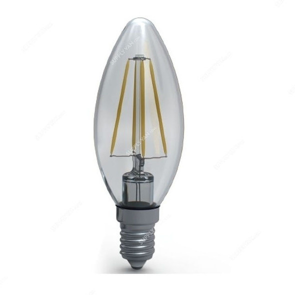 Pancho Candle Lamp Filament Non Dim Light, CLPANFIL4W, 4W, 85-265V, 6500K, 440LM, 37 x 100MM