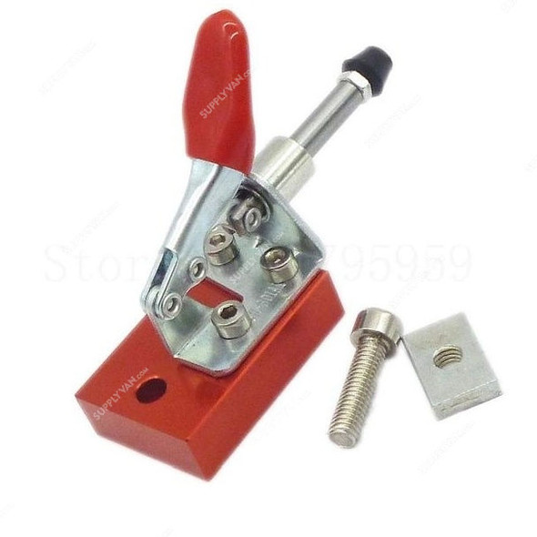 Extrusion Side Holding Clamp for CNC Machine, Metal, Red and Silver