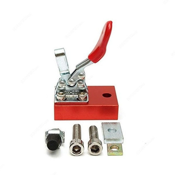 Extrusion Top Holding Clamp for CNC Machine, Metal, Red and Silver