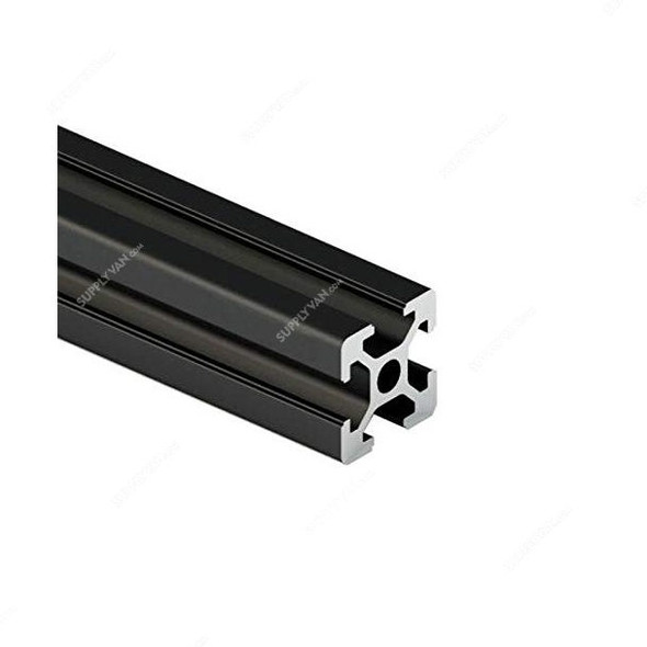 Extrusion T-Slot Profile, 20 Series, Aluminium, 20 x 20MM, Black, PK4