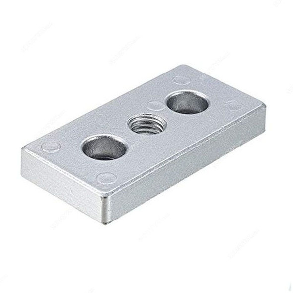 Extrusion Connecting Face Plate, 40 Series, 3 Hole, Aluminium, M20, PK2