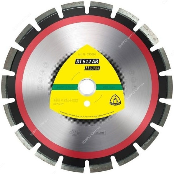 Klingspor Diamond Cutting Blade, DT612AB, Supra, 300 x 25.4MM