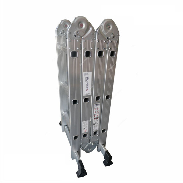 Topman Triple Selection Straight Ladder, MTAL-12, Aluminium, 4 + 3 Steps, 150 Kg Loading Capacity Topman Triple Selection Straight Ladder, MTAL-12, Aluminium, 4 + 3 Steps, 150 Kg Loading Capacity