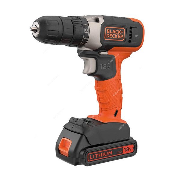 Black and Decker Drill Driver, BCD001C1-GB, 18V Lithium-ion, 600RPM