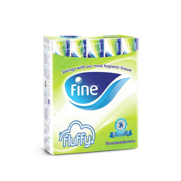 Fine Facial Tissue, Fluffy, 200 Sheets x 2 Ply, White, PK10