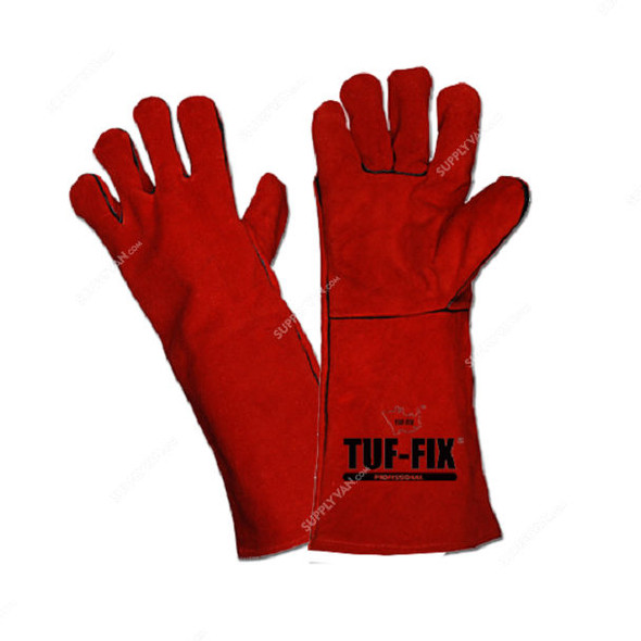 Tuf-Fix Welding Gloves, WD013, Leather, Red, PK12
