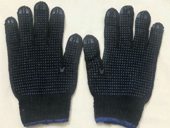 Tuf-Fix One Side PVC Dotted Gloves, CG011S, Cotton, Blue, PK12