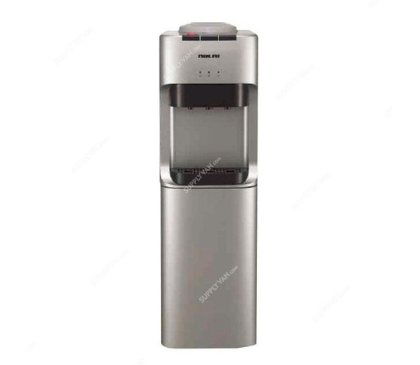 Nikai Water Dispenser With Refrigerator, NWD1808RS, 16 Ltrs, 3 Tap, Silver