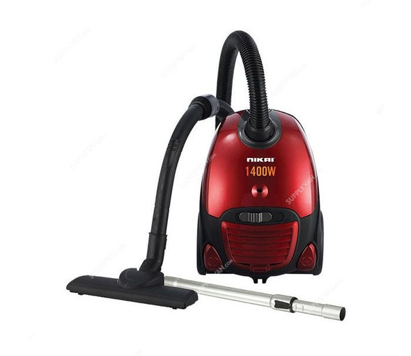 Nikai Vacuum Cleaner, NVC2302, 2 Litres, 1400W, Red and Black