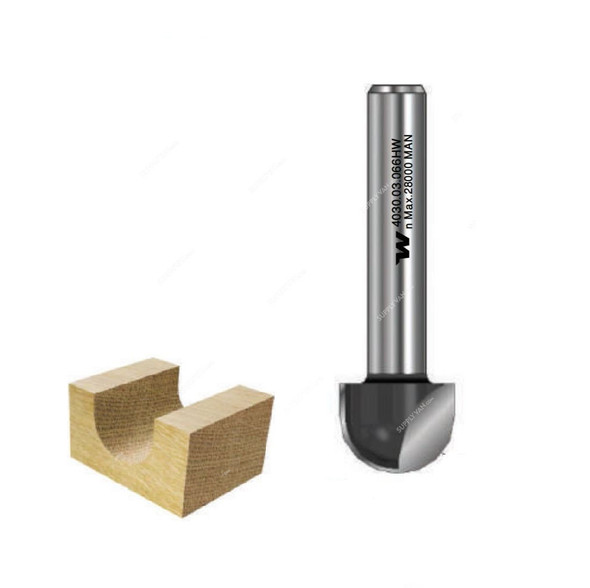 Witox Core Box Router Bit, 4030.03.066, Tungsten Carbide, 6 x 6MM