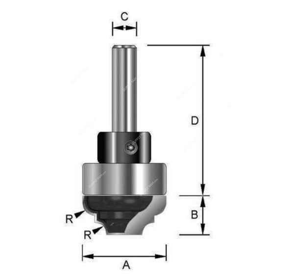 Witox Guided Cove and Bead Router Bit, 4065.32.228, TC, 22 x 9.9MM