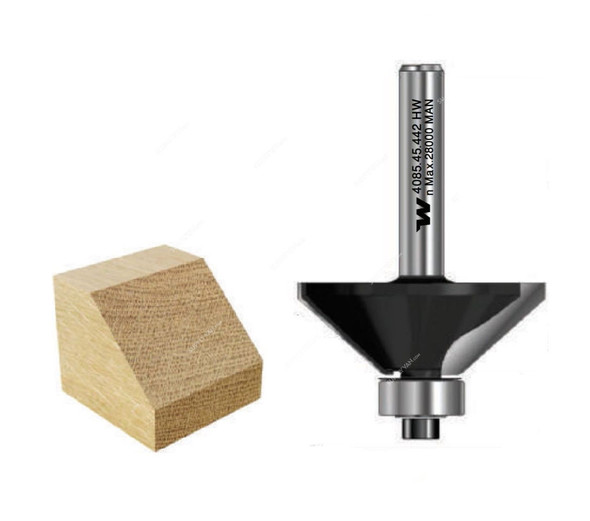 Witox Chamfer Router Bit W/ Ball Bearing, 4085.45.442, TC, 44.5 x 15.9MM