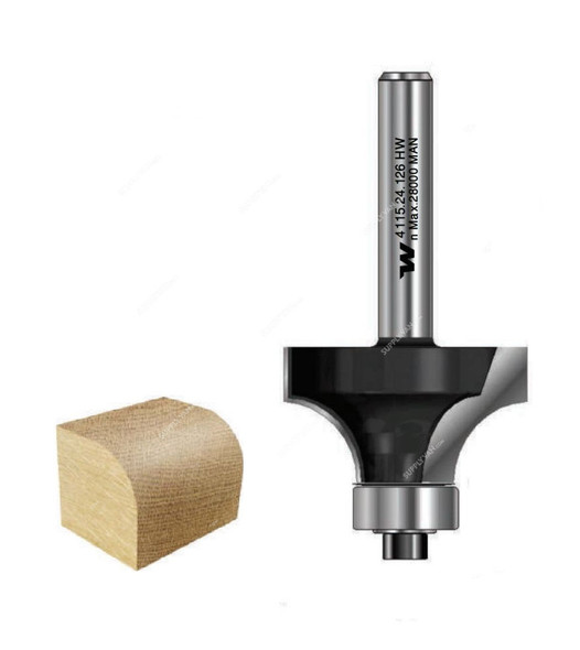 Witox Rounding Over Router Bit With Ball Bearing, 4115.28.128, TC, 28.6 x 12.7MM