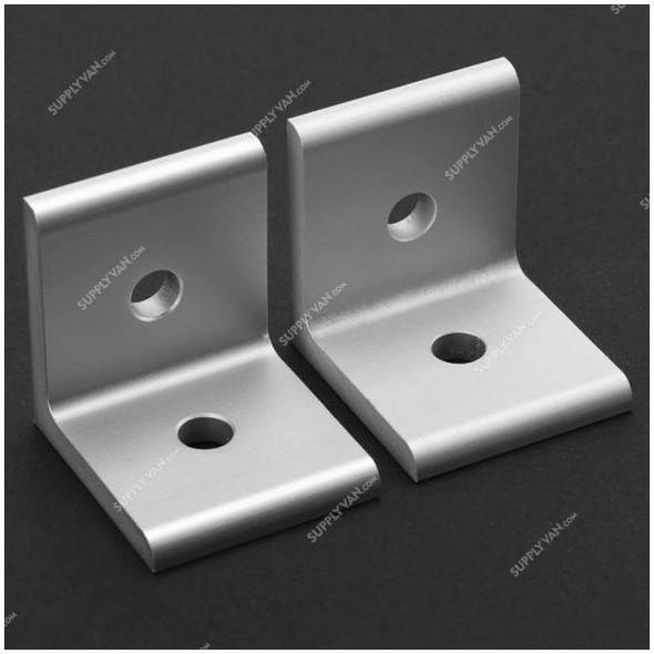 Extrusion Inside Corner Bracket, 4545, 45 Series, 2 Hole, Aluminium, 41 x 45MM, Silver, PK4